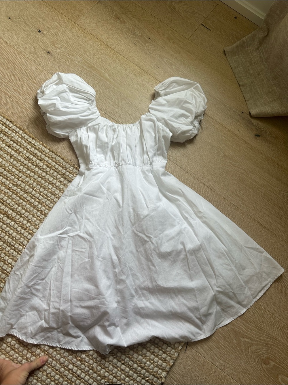 Abercrombie & Fitch White Puff Sleeve Mini Dress
